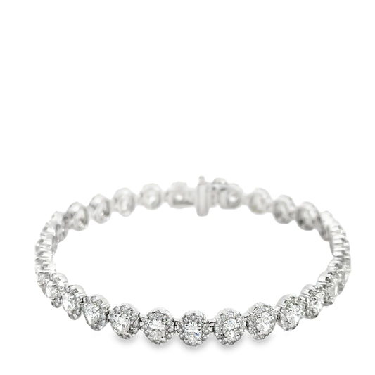 6.88 CTTW Halo Tennis Bracelet