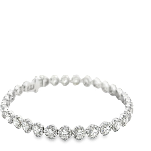 6.88 CTTW Halo Tennis Bracelet