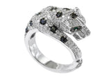 E.H. Collection 1.63 cttw Diamond and Emerald Panther Ring 12144