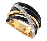 E.H. Collection 4.70ct Onyx & Diamond Ring 14374