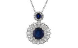 E.H. Collection 1.66 cttw Sapphire and Diamond Pendant With Chain  13079