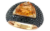 E.H. Collection 5.45 ct Citrine and Black Diamond Ring 13044