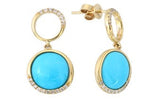 Effy Turquoise, Diamond and 14K Yellow Gold Dangle Earrings
