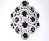 Effy Sapphire, Diamond and 14K White Gold Ring