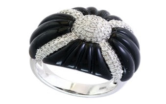 E.H. Collection 9.80ct Onyx & Diamond Ring 14373