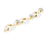 Designer Roberto Legnazzi White Enamel &  Diamond 4.20 cttw Yellow Gold Bracelet 01167