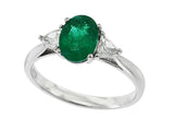 E.H. Collection .99 ct Emerald and Diamond Platinum Ring 12845