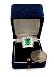 Estate 2.41 ct Emerald and 3.29 cttw Diamond Platinum Ring 15255