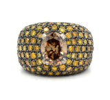 Natural Fancy Yellow Diamond and 18K White Gold Ring