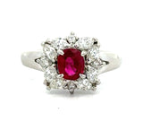 Estate Ruby Fine Oval .53cttw and Diamond Ring 15267