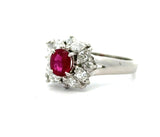 Estate Ruby Fine Oval .53cttw and Diamond Ring 15267