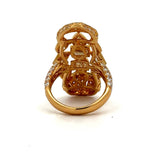 Fashionista "Barrel" 4.80 cttw Fancy Light Yellow and White Diamond 18KW Yellow Gold Ring 15341