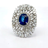 Estate Gem 6.68 ct Oval Sapphire & 5.95 cttw Diamond Ring 15458