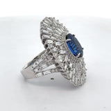 Estate Gem 6.68 ct Oval Sapphire & 5.95 cttw Diamond Ring 15458