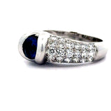 Estate 1.07 ct Sapphire 1.70 cttw Diamond 18K White Gold Ring 15504