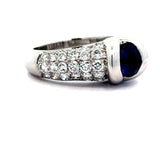 Estate 1.07 ct Sapphire 1.70 cttw Diamond 18K White Gold Ring 15504