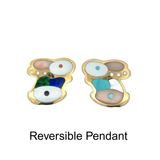 Estate Designer Asch Grossbardt Bunny Diamond & Multi Color Semi Precious 14K Yellow Gold Pendant