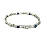 Estate Art Deco 2.65 cttw Old European Cut Diamond 2.00 cttw Sapphire Platinum Bracelet 14101