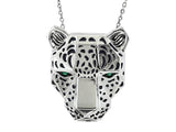 E.H Collection 14K White Gold Panther Pendant with Chain 12908