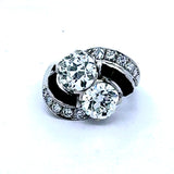 Chicago Estate C.D. Peacock 4.05 cttw Diamond Onyx (GIA Report ) 14K White Gold Ring 15224