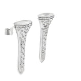 The Champion .58 cttw Diamond White Gold Golf Tee Earrings 15445