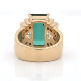 Green Tourmaline, Diamond, and 18K Yellow Gold Statement Ring