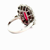 Estate 5.02 ct Pink Tourmaline Diamond Platinum Ring 15550