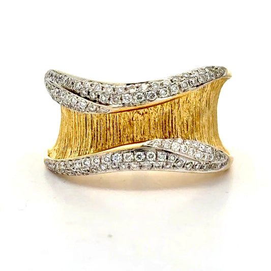 Estate Designer Jye's .62cttw Diamond 18KT Yellow Gold Ring 15552