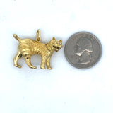 Estate Custom Made Diamond Cat 18K Yellow Gold Pendant 15558