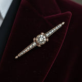 Estate Victorian 3.50 cttw Rose Cut Diamond 14K Yellow Gold/Silver Brooch 15669