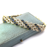 Diamond and Sapphire 18K Yellow Gold Bracelet