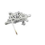 Color Change Alexandrite and Diamond 18K White Gold Butterfly Pendant/Brooch