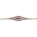 Art Deco Diamond and Ruby Platinum and 18K Yellow Gold Bracelet