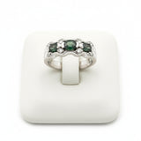 Color Change Alexandrite and Diamond Platinum Ring