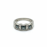 Color Change Alexandrite and Diamond Platinum Ring