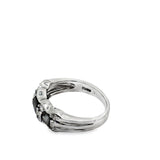 Color Change Alexandrite and Diamond Platinum Ring