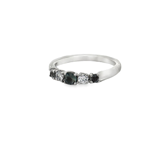 Natural Alexandrite and Diamond Platinum Ring
