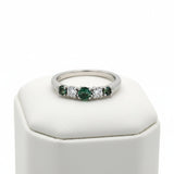 Natural Alexandrite and Diamond Platinum Ring