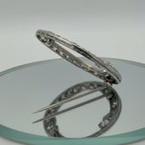 Art Deco Diamond Circle Platinum Brooch