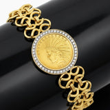 1910 Ten Dollar Coin and Diamond Link 14K Yellow/White Gold Necklace