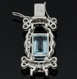 Modern Diamond and Blue Topaz 18K White Gold Bracelet