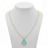 Custom Made Opal and Diamond 14K Yellow Gold Necklace