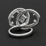 Designer Diamond Swirl 18K White Gold Ring
