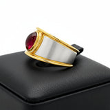Italian Designer Vaglio Fine Ruby 18K White and Yellow Gold Ring