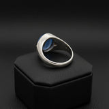Natural Sri Lankan 12.50ct Blue Star Sapphire 14K White Gold Ring