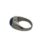 Natural Sri Lankan 12.50ct Blue Star Sapphire 14K White Gold Ring