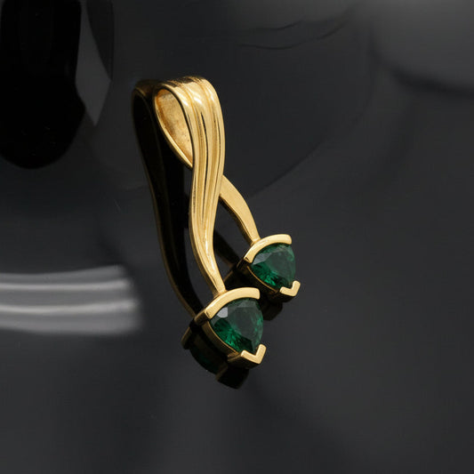 Designer Green Tourmaline 14K Yellow Gold Pendant