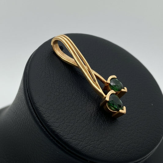 Designer Green Tourmaline 14K Yellow Gold Pendant