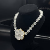 Designer Italian Roberto Paolini Diamonds and Rock Crystal 18Kt Yellow Gold Necklace