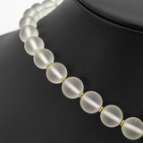 Designer Italian Roberto Paolini Diamonds and Rock Crystal 18Kt Yellow Gold Necklace